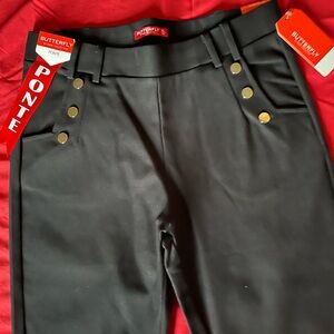 Butterfly Dsigns Black Stretch Skinny Pants